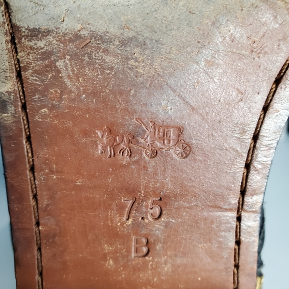 COACH Elm Knee High Riding Leather Boot Black/Saddle Size 7.5 - Picture 8 of 11